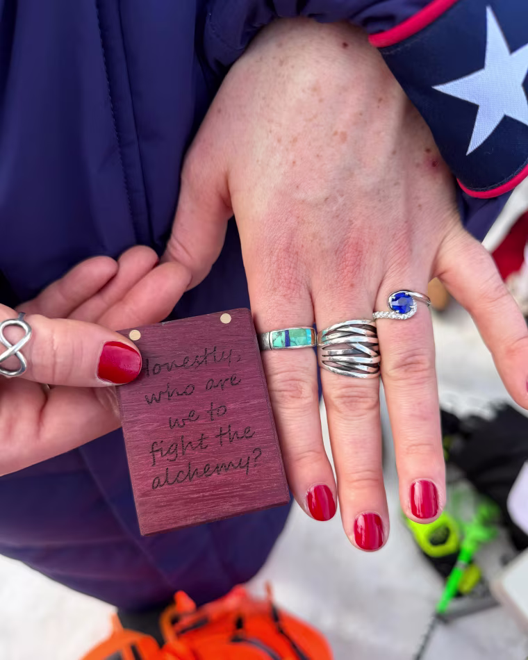 Breezy Johnson's engagement ring.