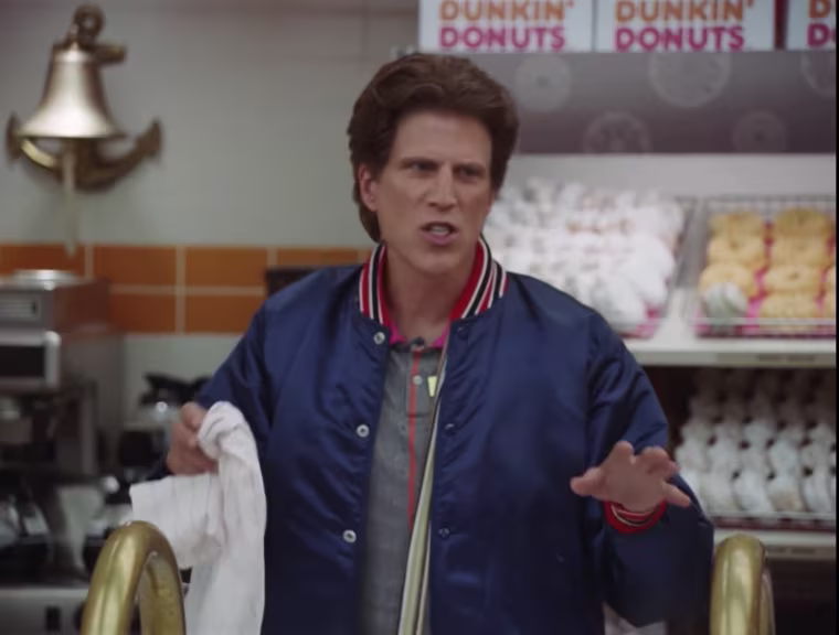Ted Danson in Dunkin's Super Bowl ad.