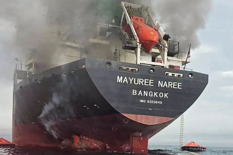A Thai bulk carrier travelling in the crucial Strait of Hormuz was attacked March 11, with 20 crew members rescued so far, the Thai navy said. 