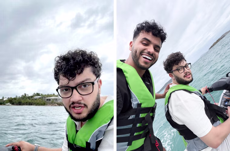 Influencers visiting the island have frequently traveled via Jet Ski.