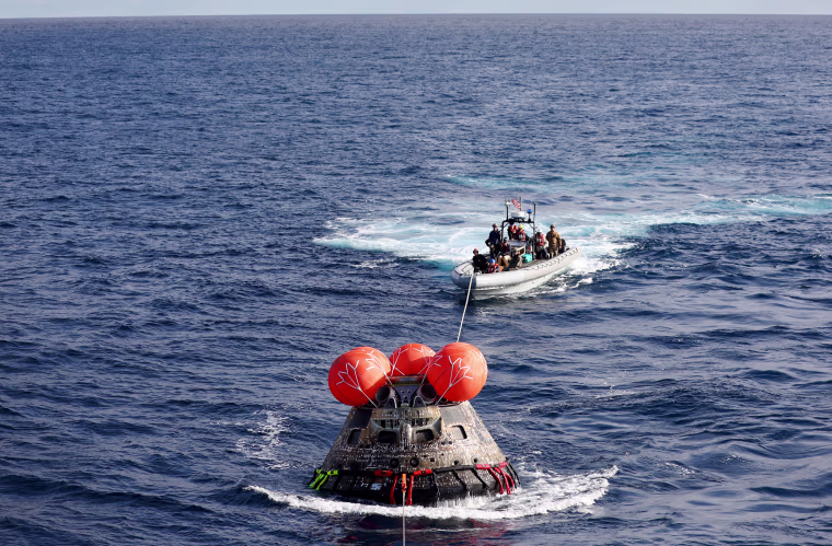 NASA's Orion Capsule Splashes Down In The Pacific After Successful Uncrewed Artemis I Moon Mission