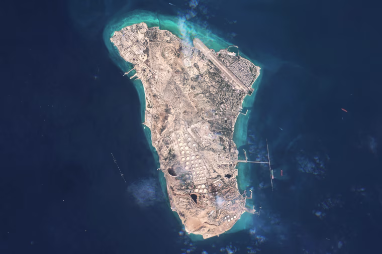 Satellite Imagery Of Kharg Island In Iran