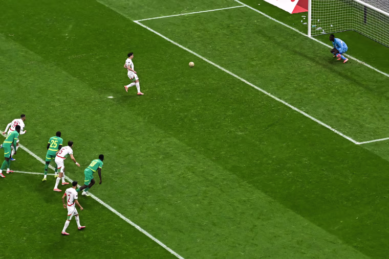 Morocco's forward Brahim Diaz misses a penalty