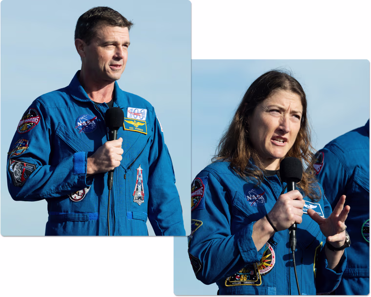 Reid Wiseman and Christina Koch.