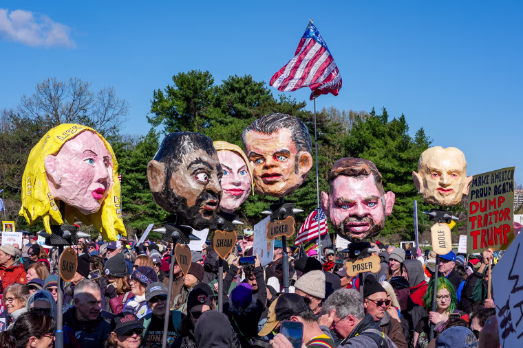 Protesters at "No Kings" rally.