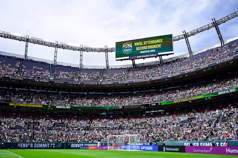 The LED board shows the Record of attendance message above the stands outside