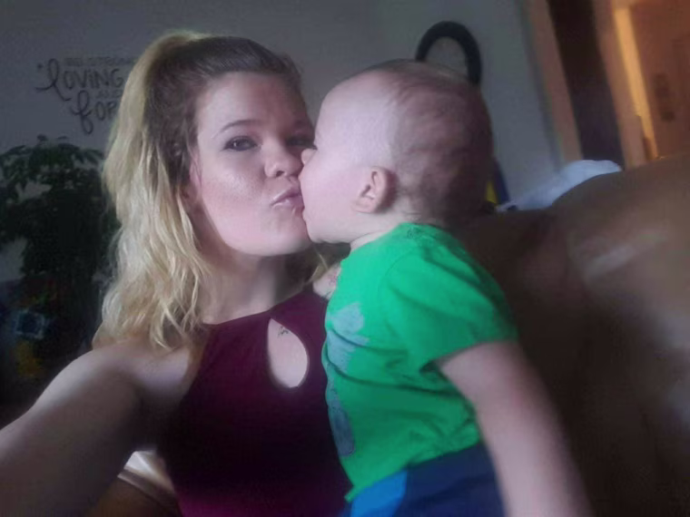 Faithe with her son, Ayden