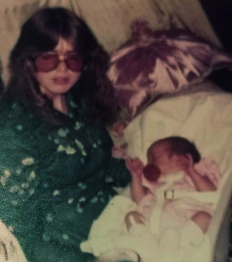 Sharrey Case with Melissa as a baby