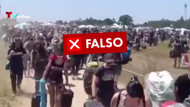 Captura de un video que asegura falsamente que los israelíes están abandonando Israel por el conflicto con Irán.