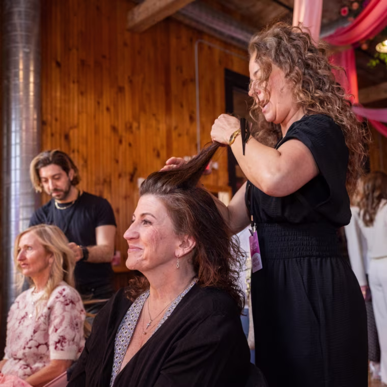 Guests received blowouts complimentary of John Frieda during one of the activations.