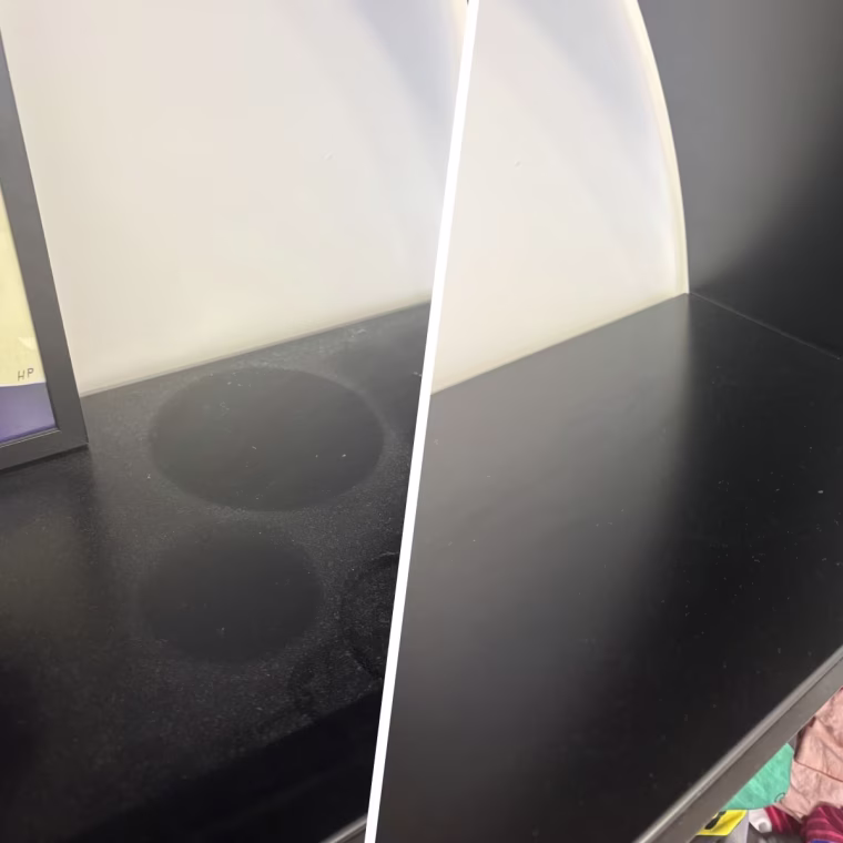 I used Bona's dusting system on my metal shelf where dust is very visible after removing my objects on the shelf.