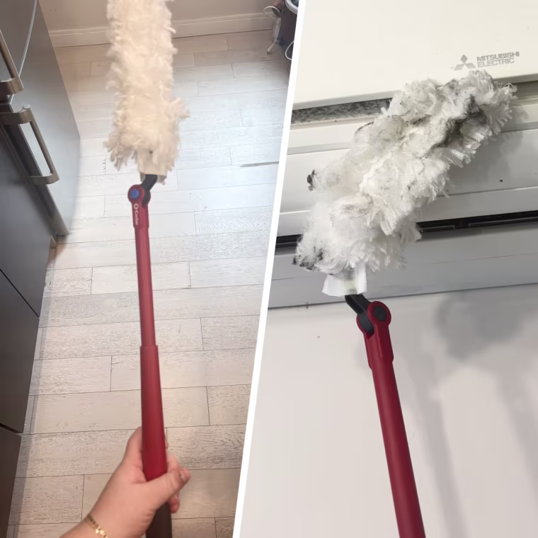 The head on O-Cedar's duster contorts in a unique way to reach inside of the small vents in my AC unit.