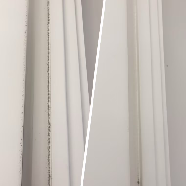 In my doorway I had a lot of dust trapped in the cracks — the head on the Oxo duster was great at removing it.