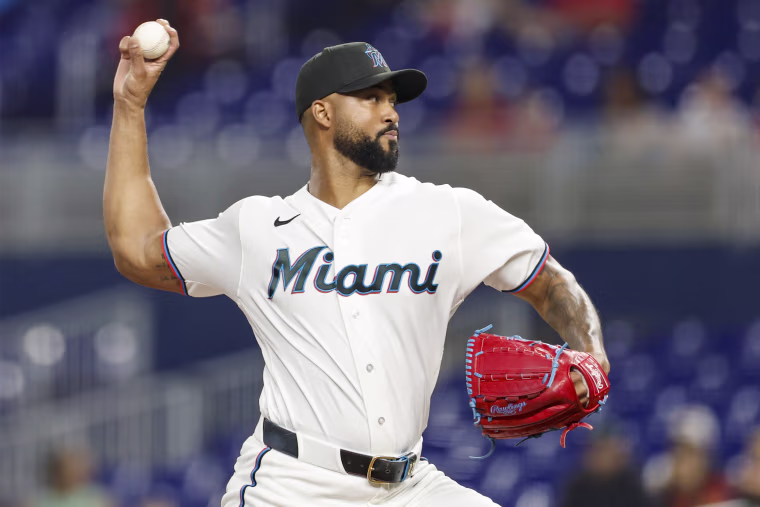 Image: Sandy Alcantara of the Miami Marlins delivers during the first 