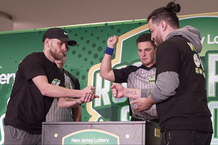 People at Rock Paper Scissors tournament in New Jersey.