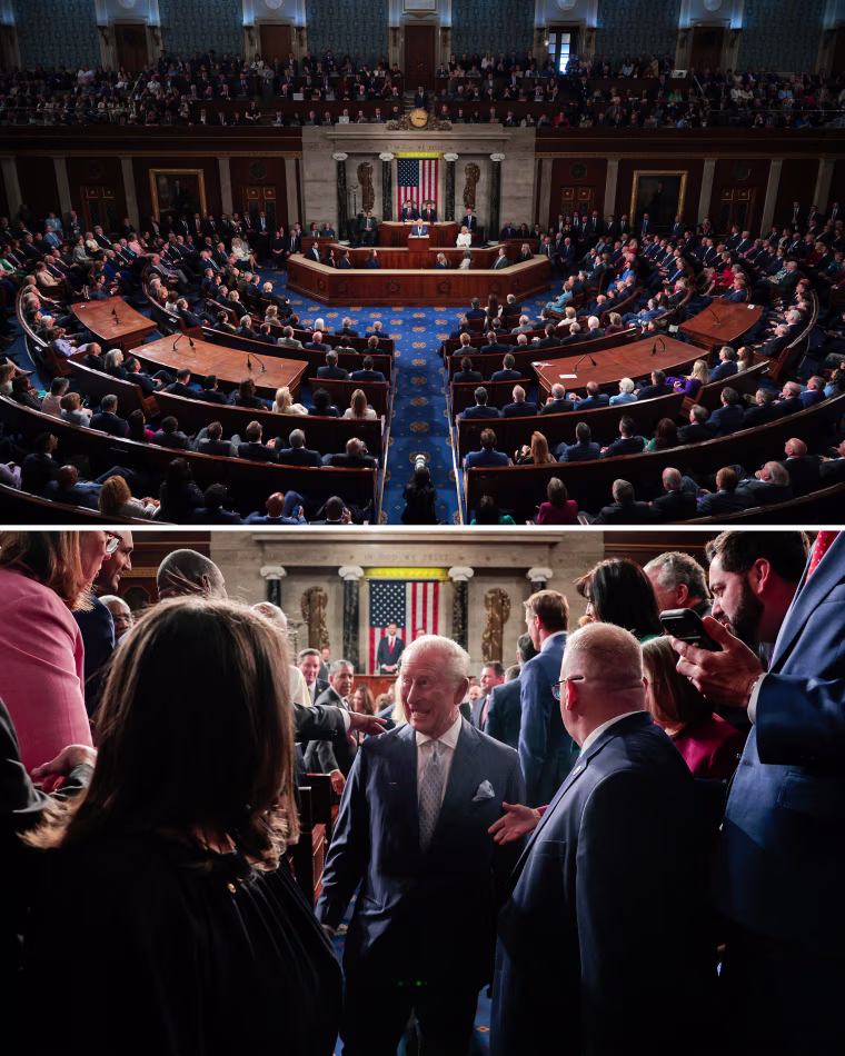 Britain's King Charles addresses a joint meeting of Congress at the Capitol on Tuesday.
