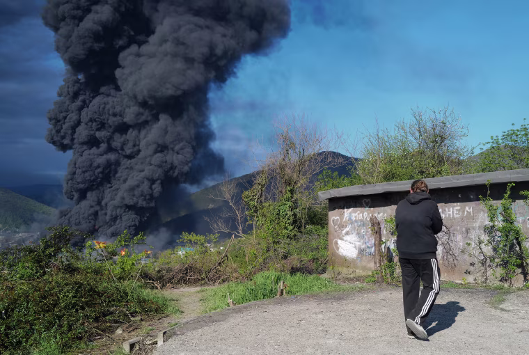 Russia Oil Refinery Fire