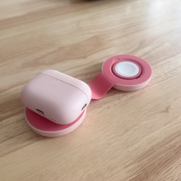 It has two sides to charge your phone and AirPods simultaneously.