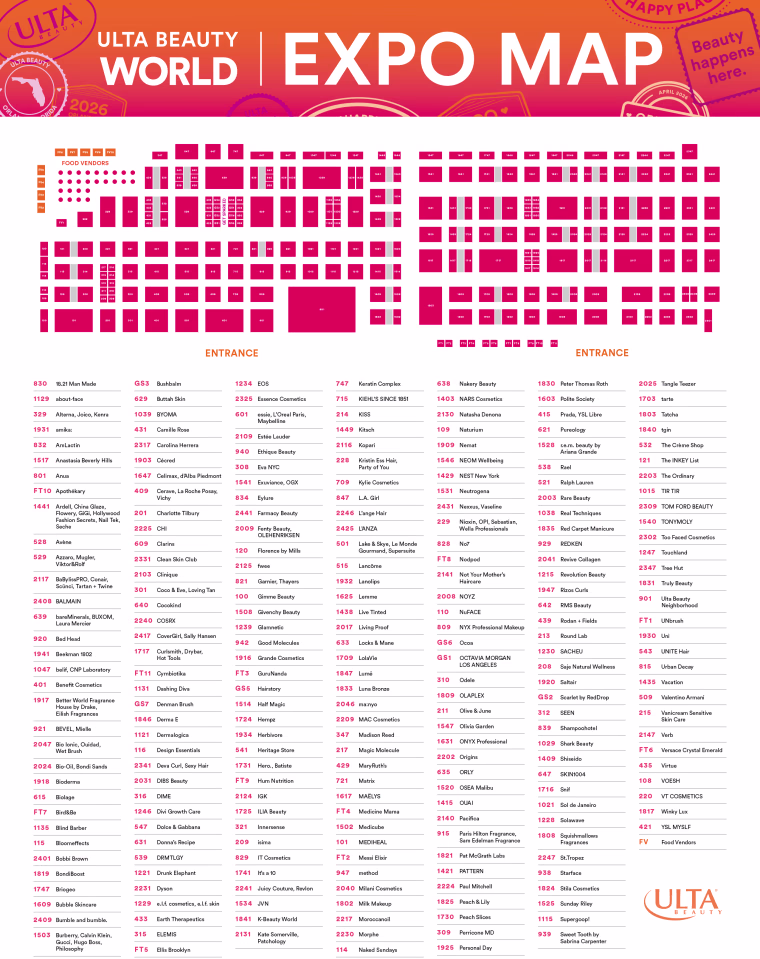 Ulta Beauty World Expo Map