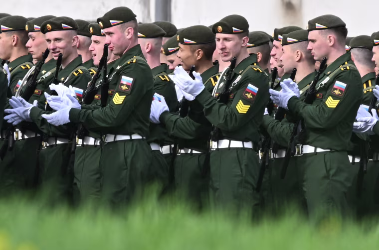 Preparations for Victory Day parade in Red Square, Moscow