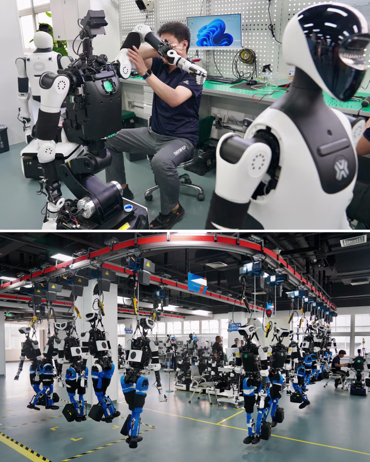 A production line at X-Humanoid in Beijing. 