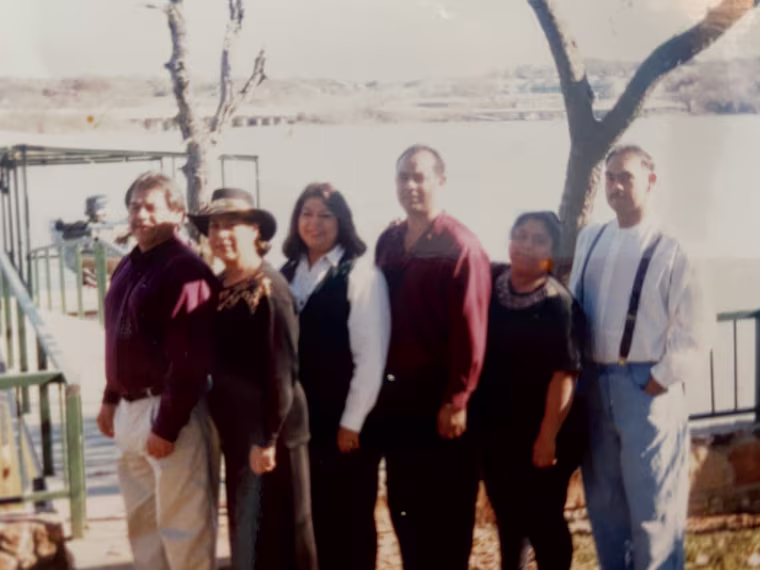Leon with his family