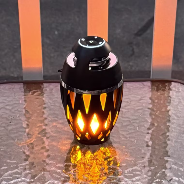 The warm lighting from this TikiTunes portable speaker was perfect for a chill night in the backyard.