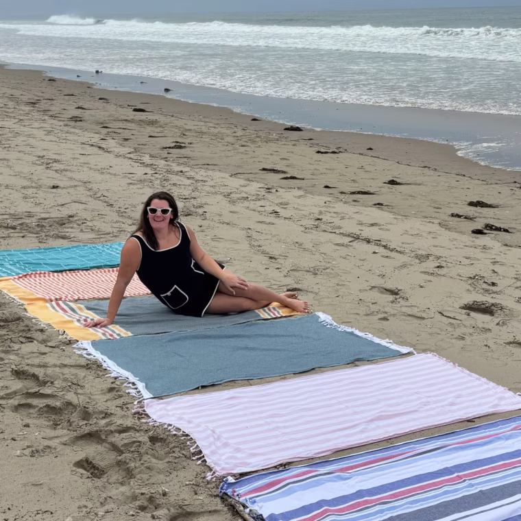 Testing all of the Turkish beach towels!