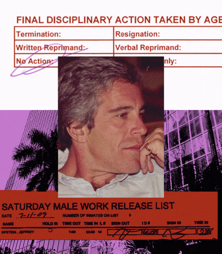 Photo collage of Jeffrey Epstein 