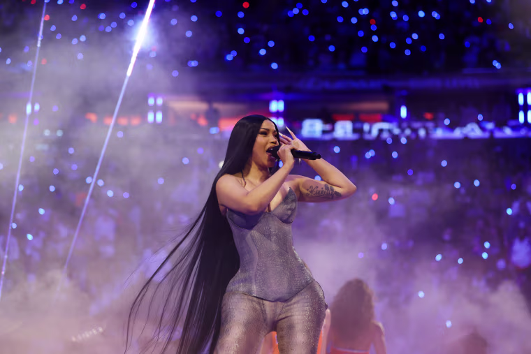 Cardi B performs during halftime during Game Three
