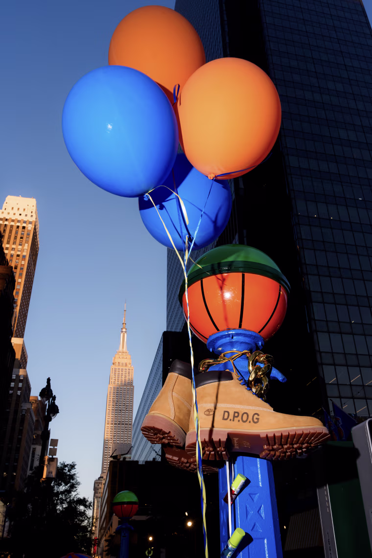 Madison Square Garden Subway Station is decorated in the orange and blue colors of the New York Knicks.