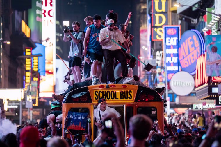 Knicks Fans Gather In NYC To Watch Game 5 Of The NBA Finals Against The San Antonio Spurs