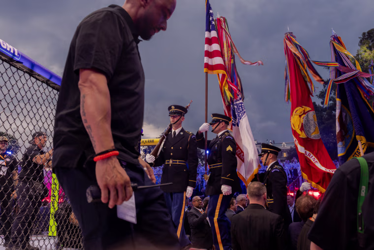 Buildup to the UFC Freedom 250 fight on the White House South Lawn on June 14, 2026.