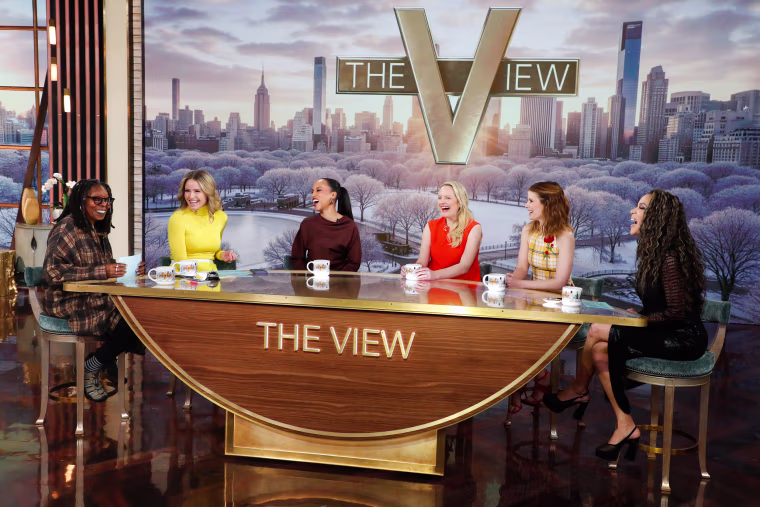 Guests Kerry Washington, Elisabeth Moss and Kate Mara on "The View" in March.