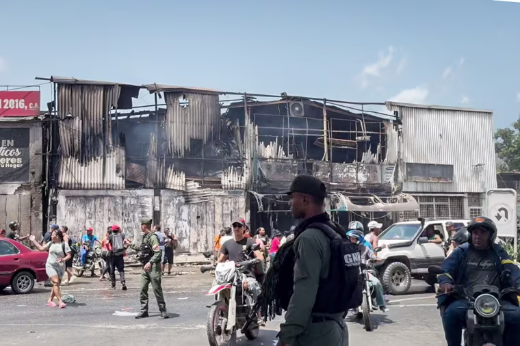 A destroyed building in La Guaira, Venezuela.