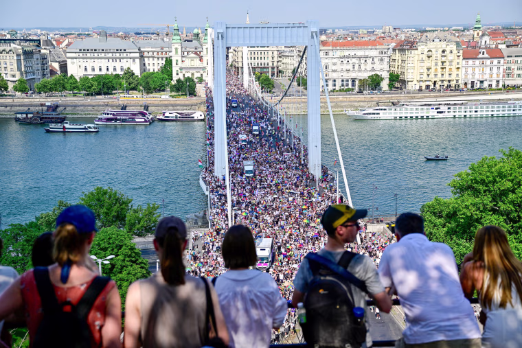 People attend Pride.