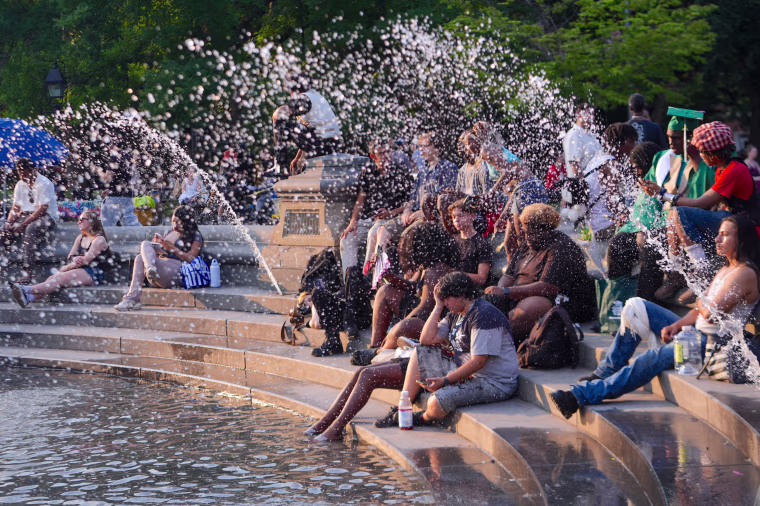 People cool off.