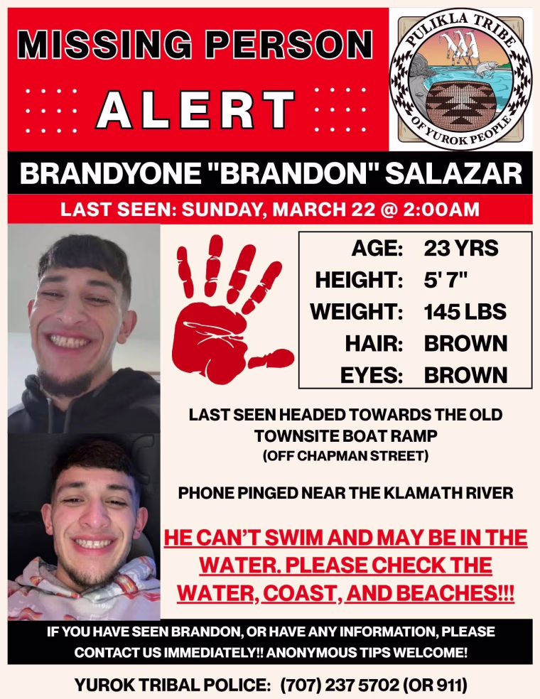 Missing Person Poster for Brandon Salazar