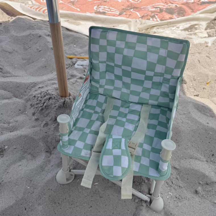Izimini Booster chairs are cute and easy to set up, buckle for safety and come with a tray for meal time.