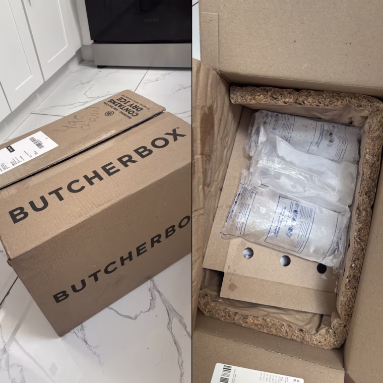 Butcherbox's packaging was layered and well-insulated, with the cold packs staying frozen for hours afterwards.