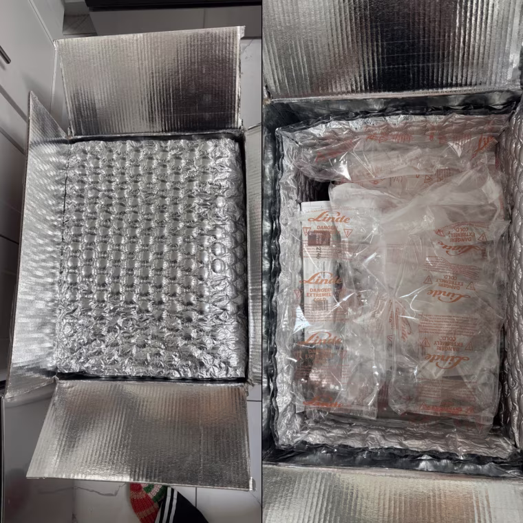 The packaging on this delivery was heavy-duty — it not only kept the meat cold, it stopped the boxes from moving or colliding during delivery.