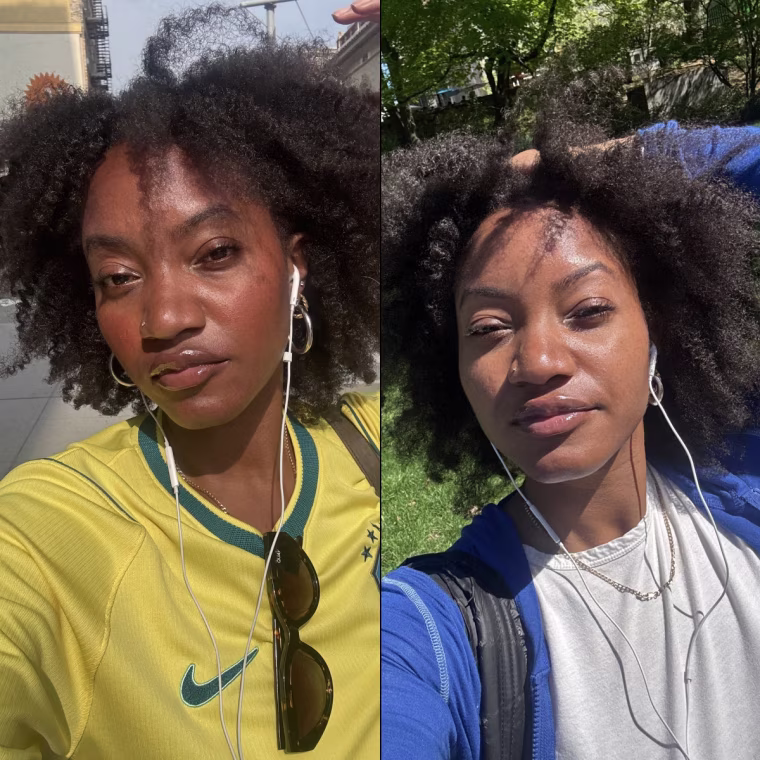 Results of a braidout using the Cecred Foaming Mousse on Day 1 vs Day 2.
