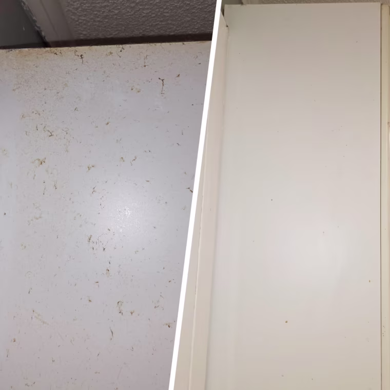 The Krud Kutter degreaser had the side of the cabinets looking like new.