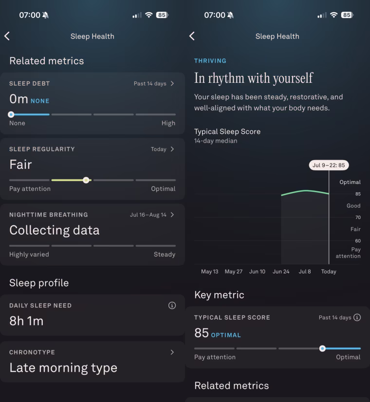 The Oura Ring allows you to see your sleep health and trends over time.