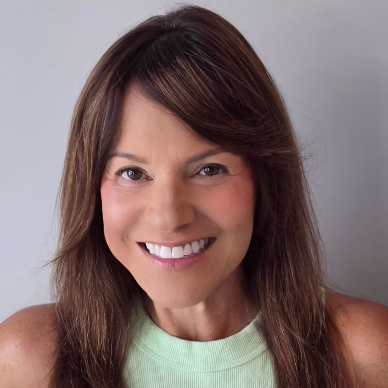 Tester Yvette Masterson wears the Pixi by Petra LiquiGlow Blush