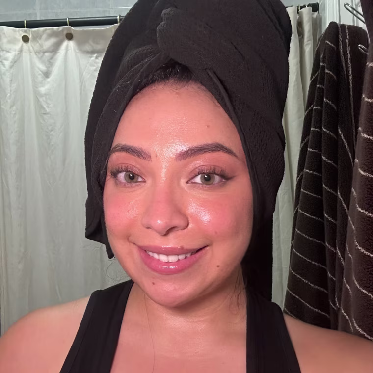 Crown Affair's The Towel manages to scoop up all of my hair, even as it spans halfway down my back.