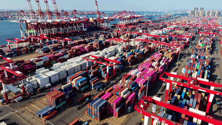 Foreign Trade Containers at Qingdao Port