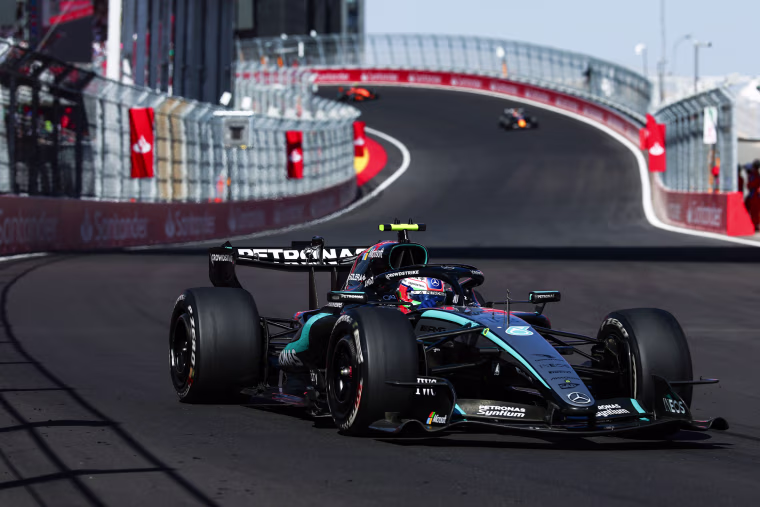 A racecar on a racetrack