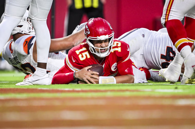 Patrick Mahomes (15) of the Kansas City Chiefs.