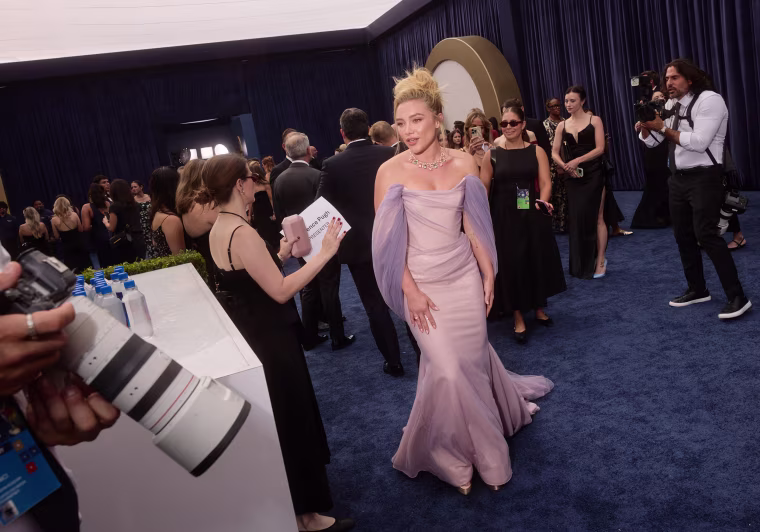 Florence Pugh is a vision in purple.